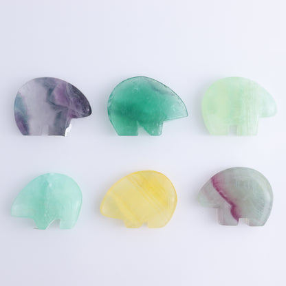 Fluorite Bears set of 6 - Expert Wholesale and Supplier of Wholesale Crystals & Bulk Gemstones, ["Bears","Fluorite","Indonesia","Zuni Bears"]