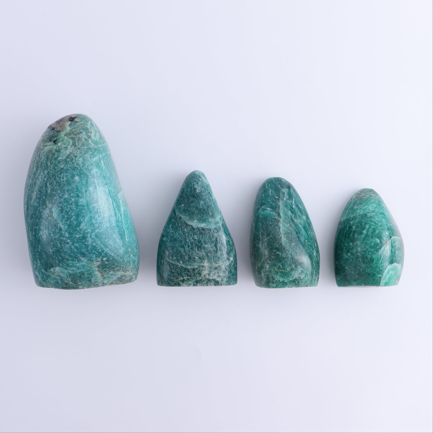 Amazonite Freeforms Set of 4 - Expert Wholesale and Supplier of Wholesale Crystals & Bulk Gemstones, ["Amazonite","Freeform","Freeforms","Madagascar"]