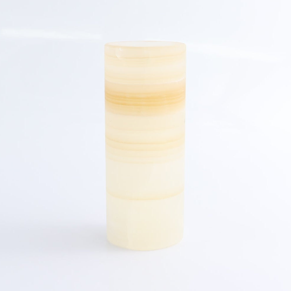 One Small Flower Vase Mexican Onyx/Calcite Light Honey