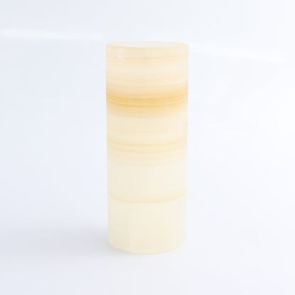 One Small Flower Vase Mexican Onyx/Calcite Light Honey