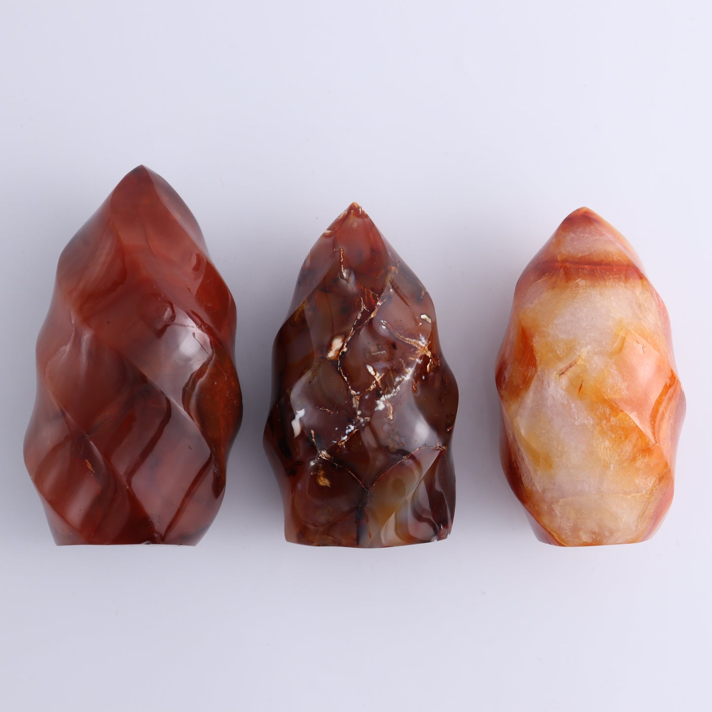 Carnelian Flames Set of 6 - Expert Wholesale and Supplier of Wholesale Crystals & Bulk Gemstones, ["carnelian","flames","Madagascar"]