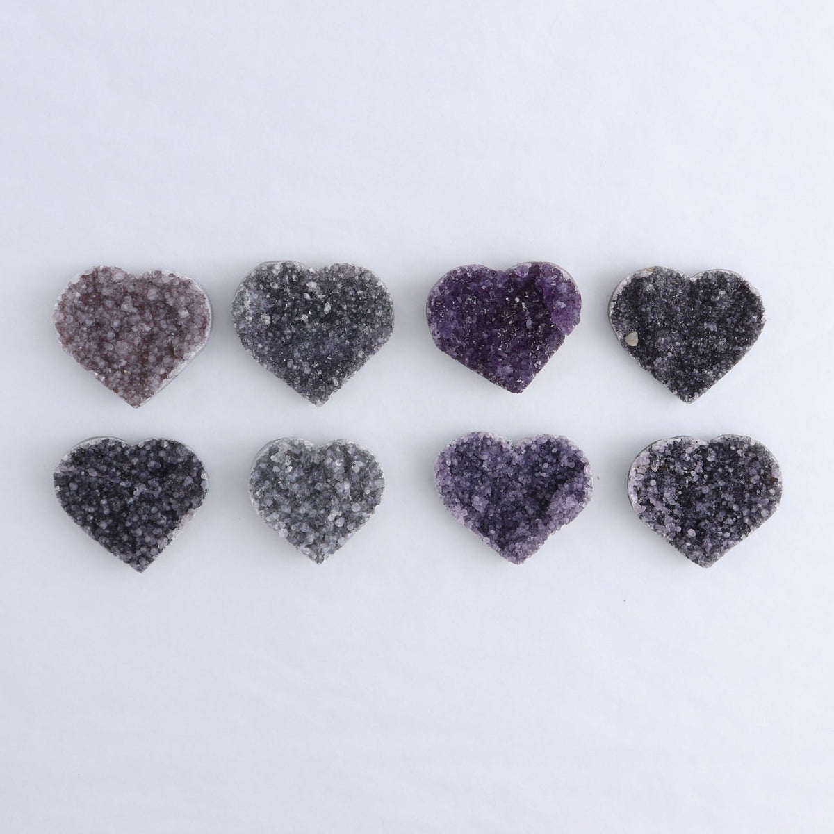 Amethyst Hearts Set of 8