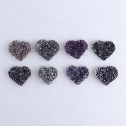 Amethyst Hearts Set of 8