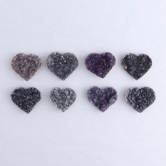 Amethyst Hearts Set of 8 - wholesale crystals