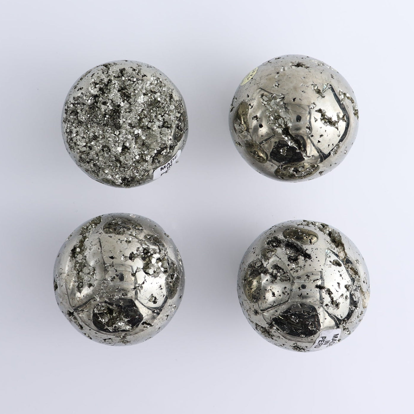 Pyrite Spheres Set of 4
