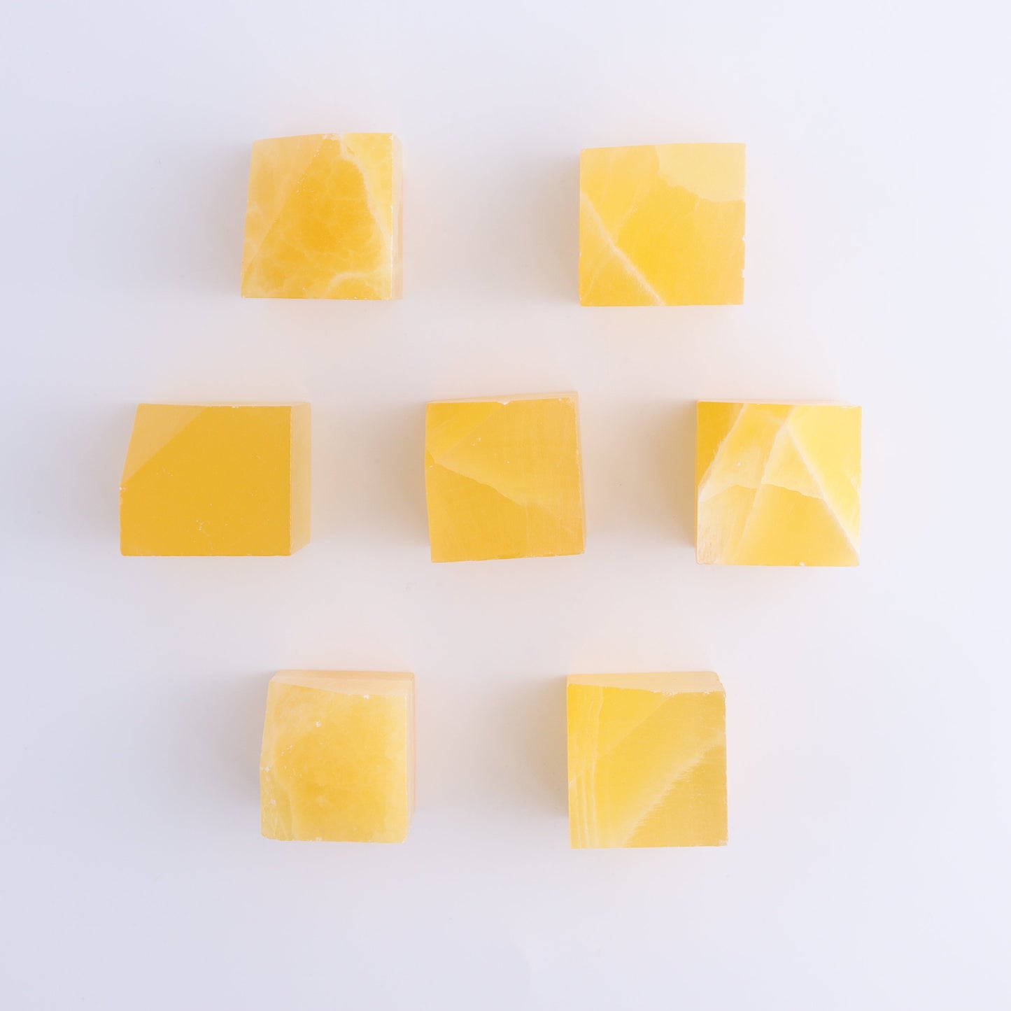 Honeycomb Calcite Standing Cubes Set of 7 - Expert Wholesale and Supplier of Wholesale Crystals & Bulk Gemstones, ["Calcite","close_50","Flats","Freeforms","Honey Calcite","Utah"]