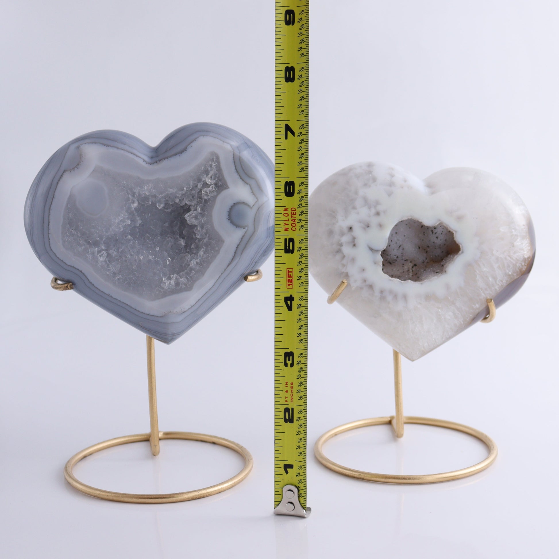 Agate Hearts with Stand Set of 2 - Expert Wholesale and Supplier of Wholesale Crystals & Bulk Gemstones, ["Agate","Brazil","Hearts"]