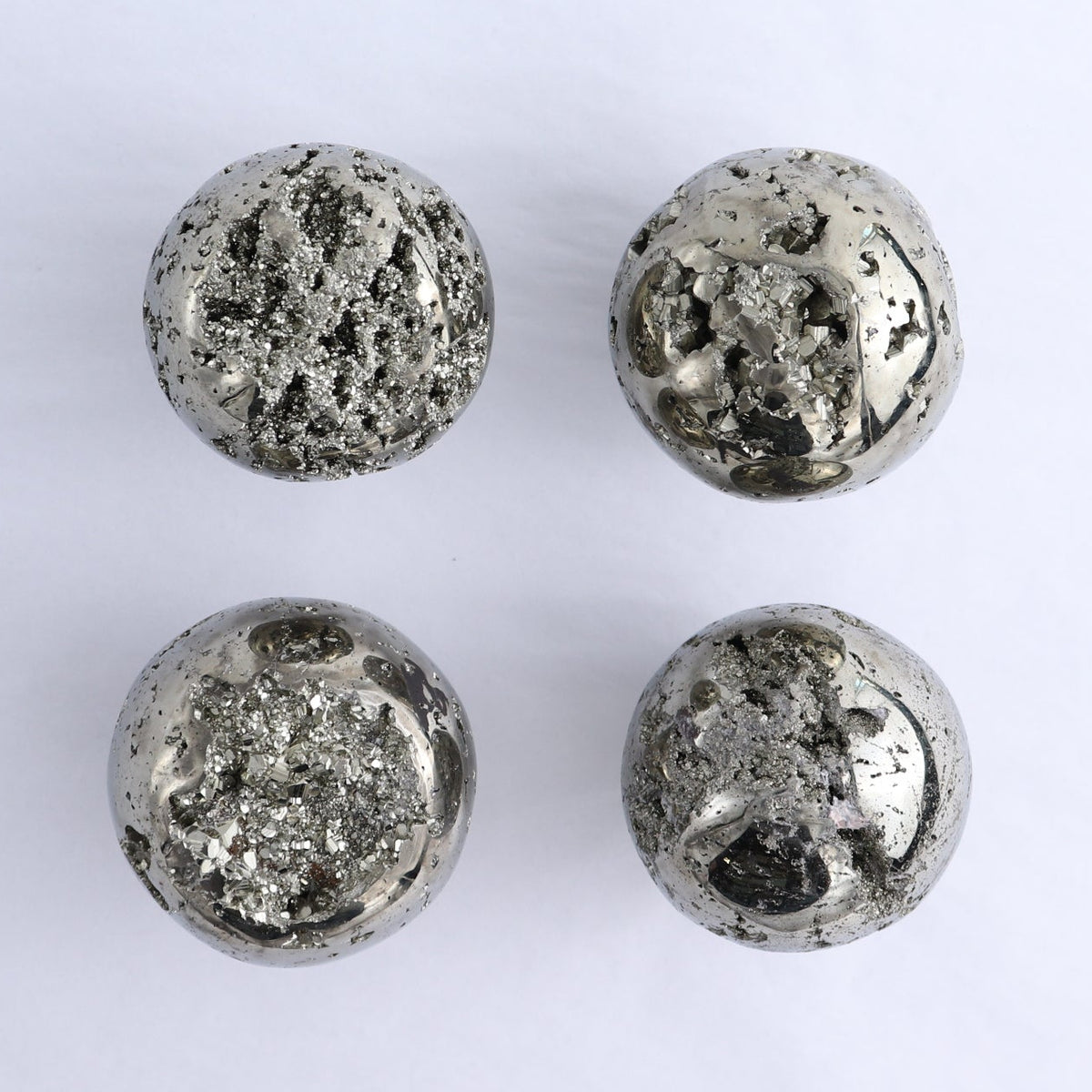 Pyrite Spheres Set of 4