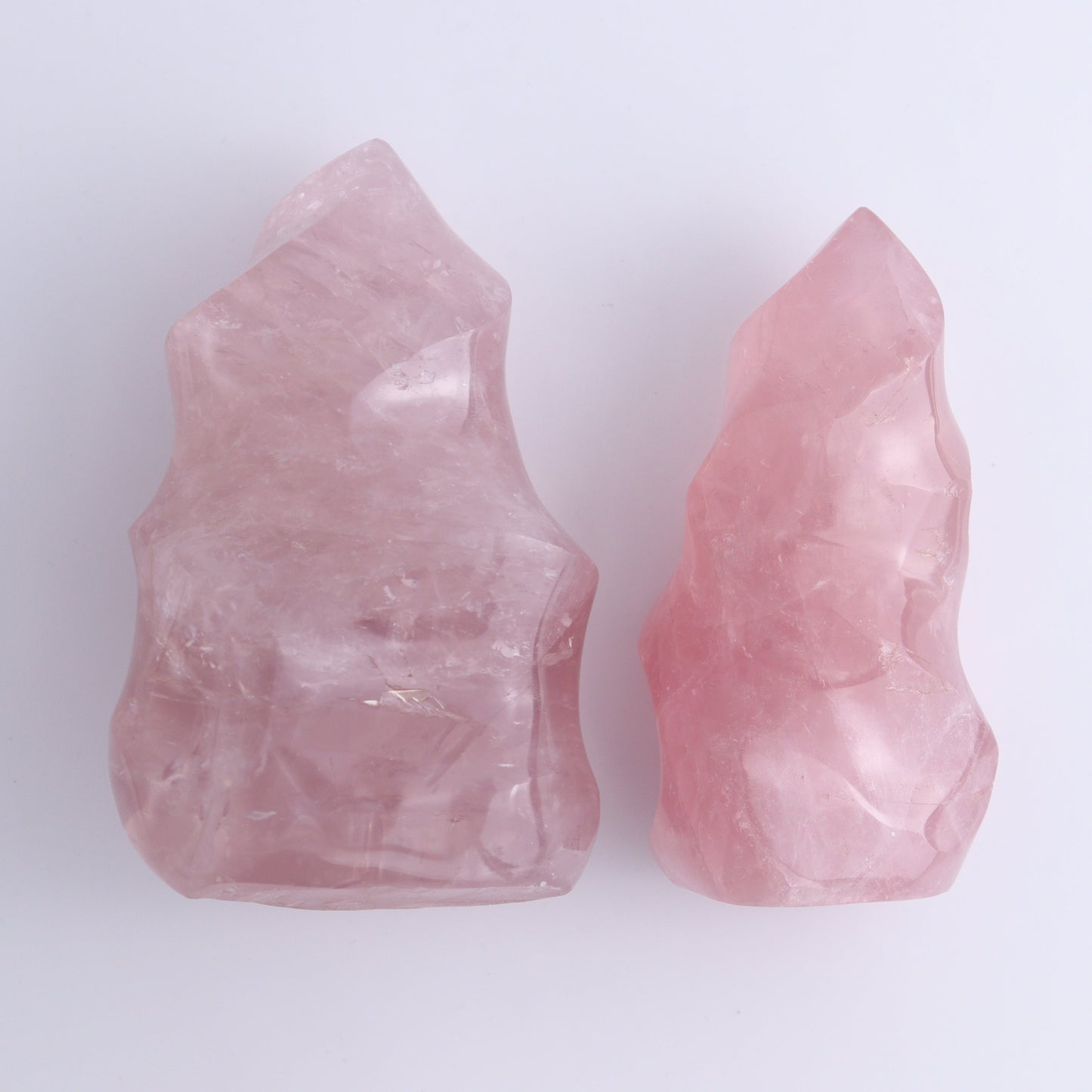 Rose Quartz Flames Set of 4 - Expert Wholesale and Supplier of Wholesale Crystals & Bulk Gemstones, ["flames","Madagascar","Quartz","Rose Quartz"]