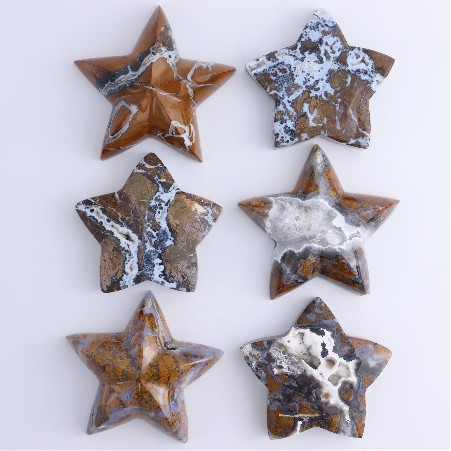 Brecciated Jasper Stars Set of 6 - Expert Wholesale and Supplier of Wholesale Crystals & Bulk Gemstones, ["Brecciated Jasper","Indonesia","stars"]