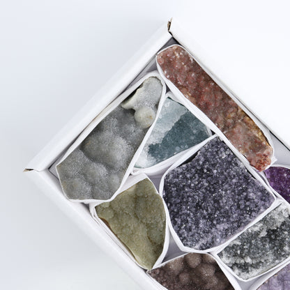 Uruguay Rainbow Amethyst Clusters Flat of 11
