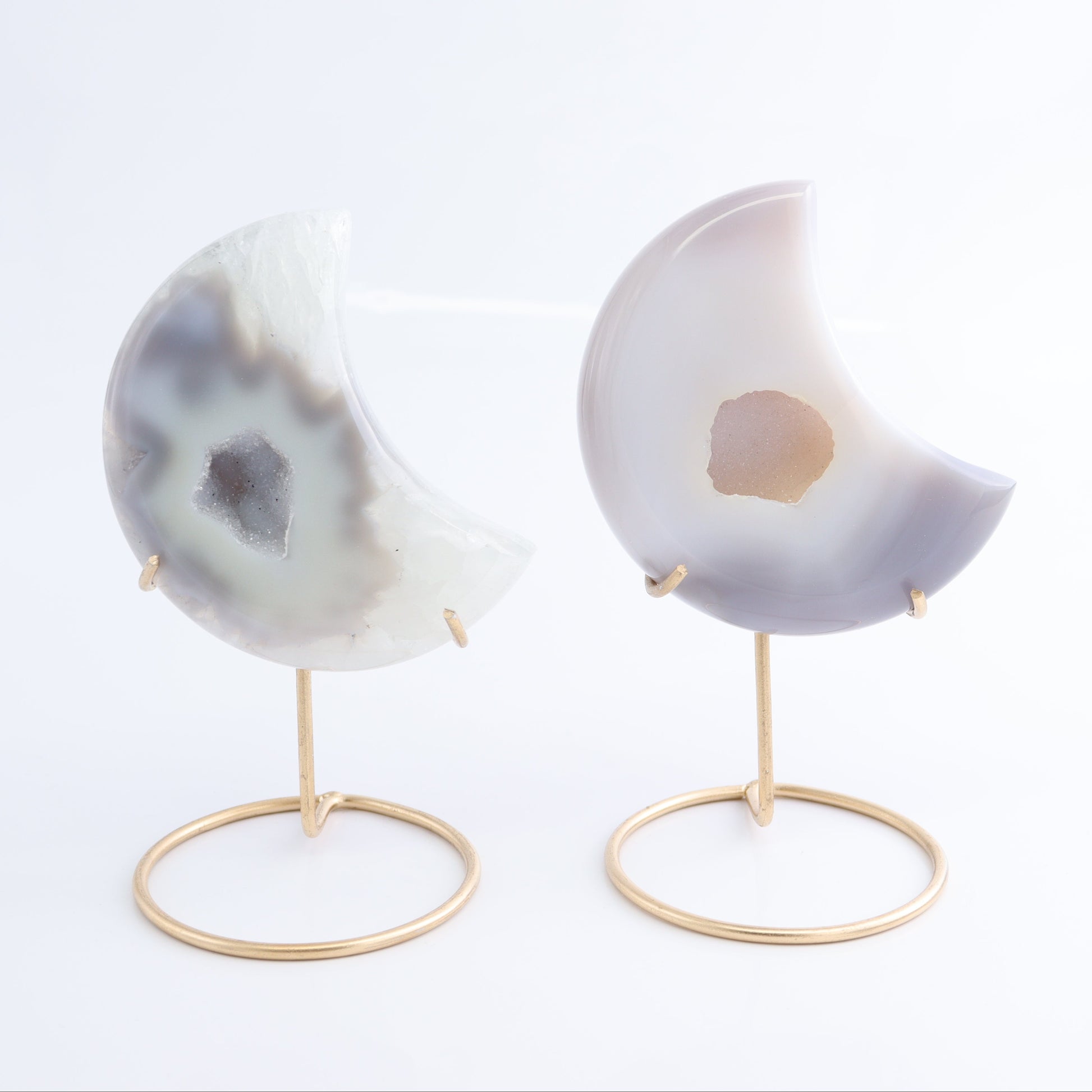 Agate Moons with Stand Set of 5 - Expert Wholesale and Supplier of Wholesale Crystals & Bulk Gemstones, ["Agate","Brazil","moons"]