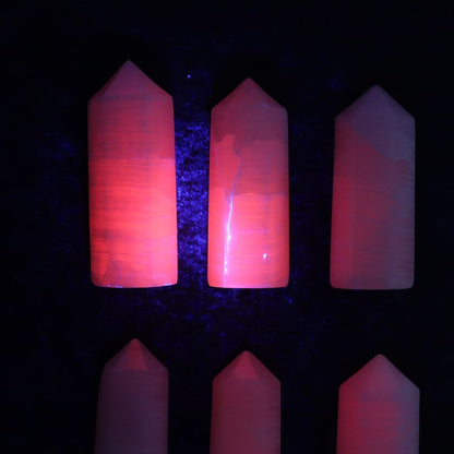 Pink Mangano Calcite Towers Set of 6