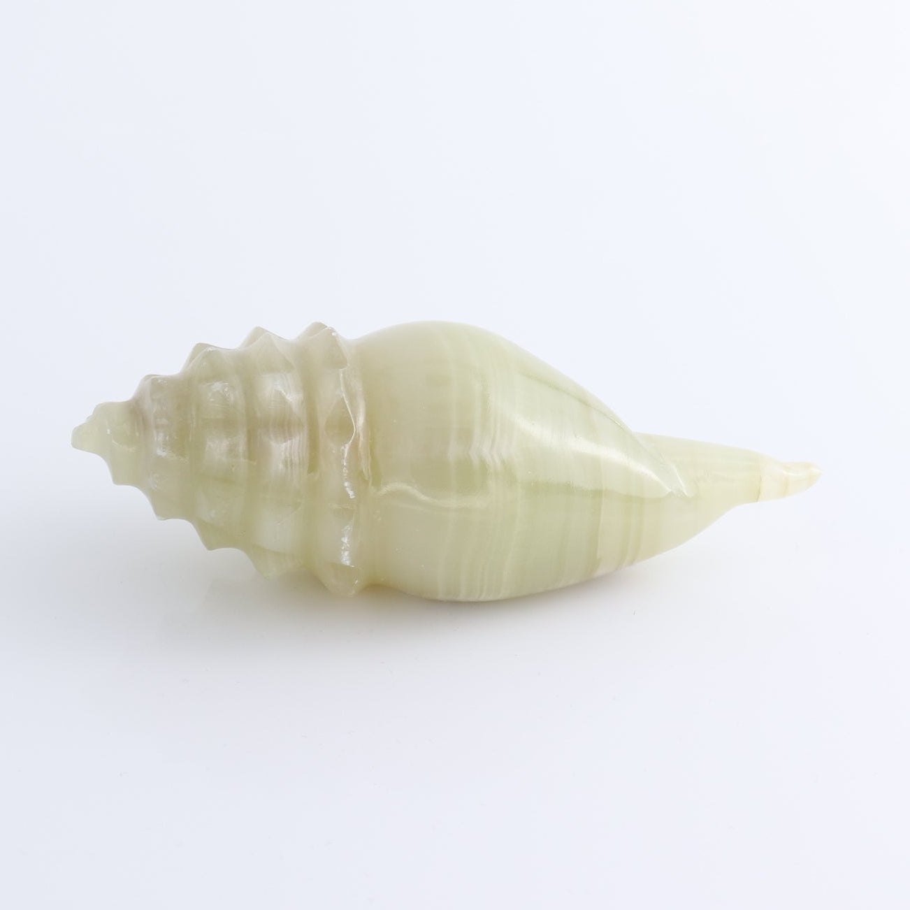 One Mexican Onyx/Calcite Shell Cut Base Green