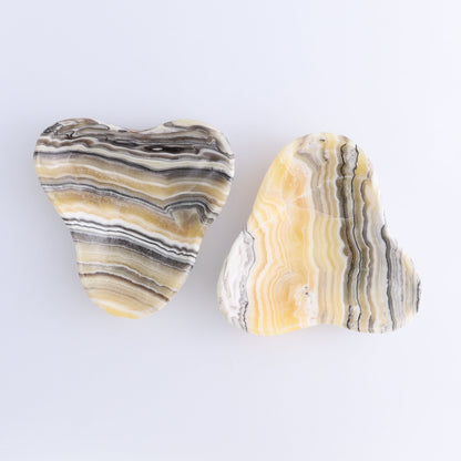 One Mexican Onyx/Calcite Yellow Zebra Triangular Bowl - Expert Wholesale and Supplier of Wholesale Crystals & Bulk Gemstones, ["Calcite","Catalog Onyx","Decorative Dish","Mexico","onyx"]
