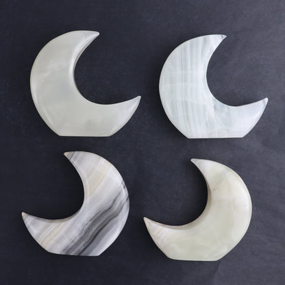 One Standing Moon Mexican Onyx/Calcite White - Expert Wholesale and Supplier of Wholesale Crystals & Bulk Gemstones, ["Calcite","Catalog Onyx","Mexico","moons","onyx"]