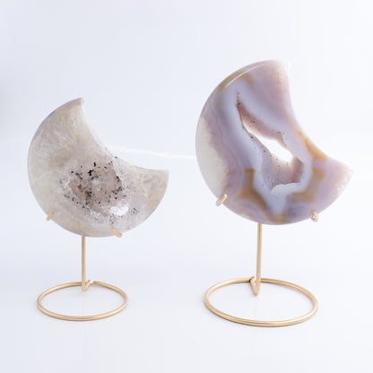 Agate Moons with Stand Set of 2 - Expert Wholesale and Supplier of Wholesale Crystals & Bulk Gemstones, ["Agate","Brazil","moons"]
