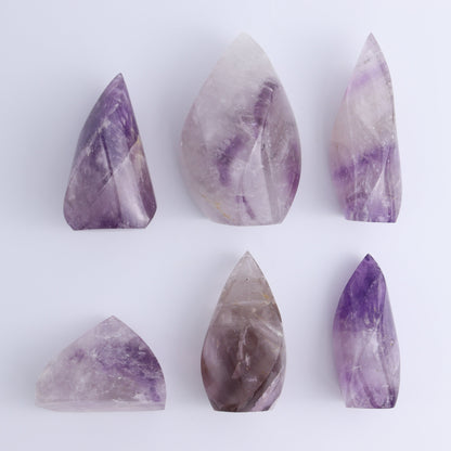 Imperfect Amethyst Flames Set of 6 - Expert Wholesale and Supplier of Wholesale Crystals & Bulk Gemstones, ["Amethyst","Brazil","close_30","flames"]