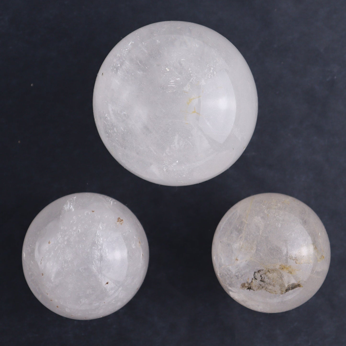 Clear Quartz Spheres Set of 9 - Expert Wholesale and Supplier of Wholesale Crystals & Bulk Gemstones, ["Clear Quartz","Quartz","Spheres"]
