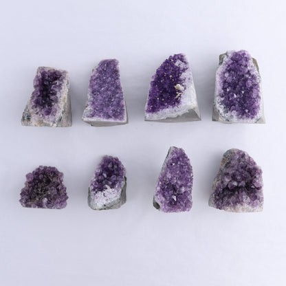 Uruguay Amethyst Cut Base Set of 8 - Expert Wholesale and Supplier of Wholesale Crystals & Bulk Gemstones, ["Amethyst","Cut Base","Uruguay"]