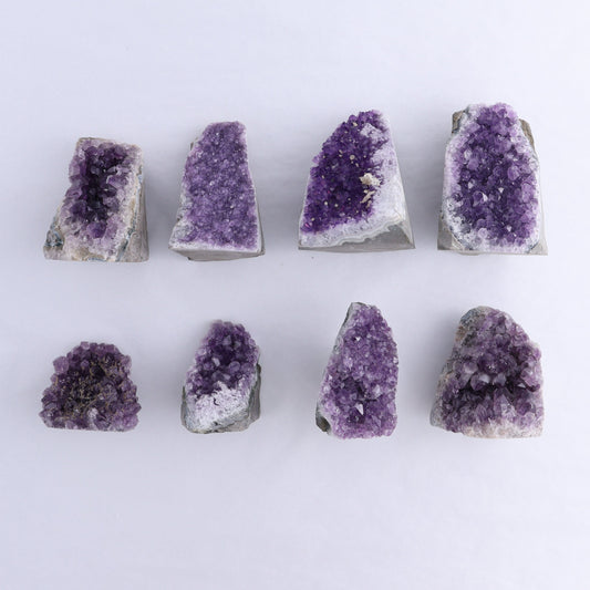 Uruguay Amethyst Cut Base Set of 8 - Expert Wholesale and Supplier of Wholesale Crystals & Bulk Gemstones, ["Amethyst","Cut Base","Uruguay"]