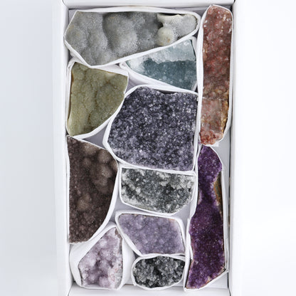 Uruguay Rainbow Amethyst Clusters Flat of 11