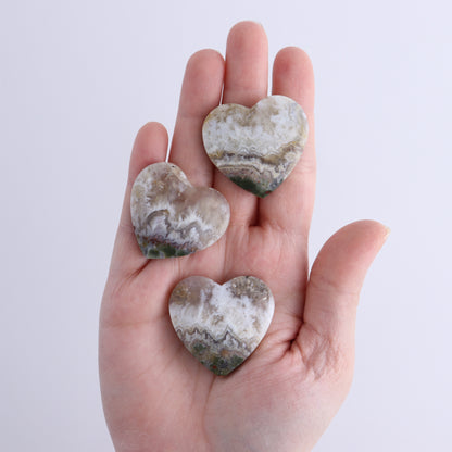 One Moss Agate Heart Cab - Expert Wholesale and Supplier of Wholesale Crystals & Bulk Gemstones, ["Agate","Cabs","Hearts","Moss Agate"]