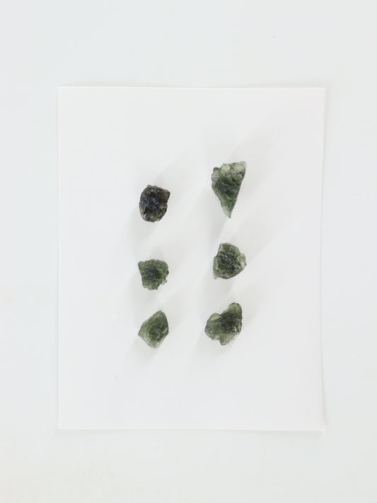 Rough Moldavite Set of 6 - Expert Supplier of Wholesale Crystals & Bulk Gemstones