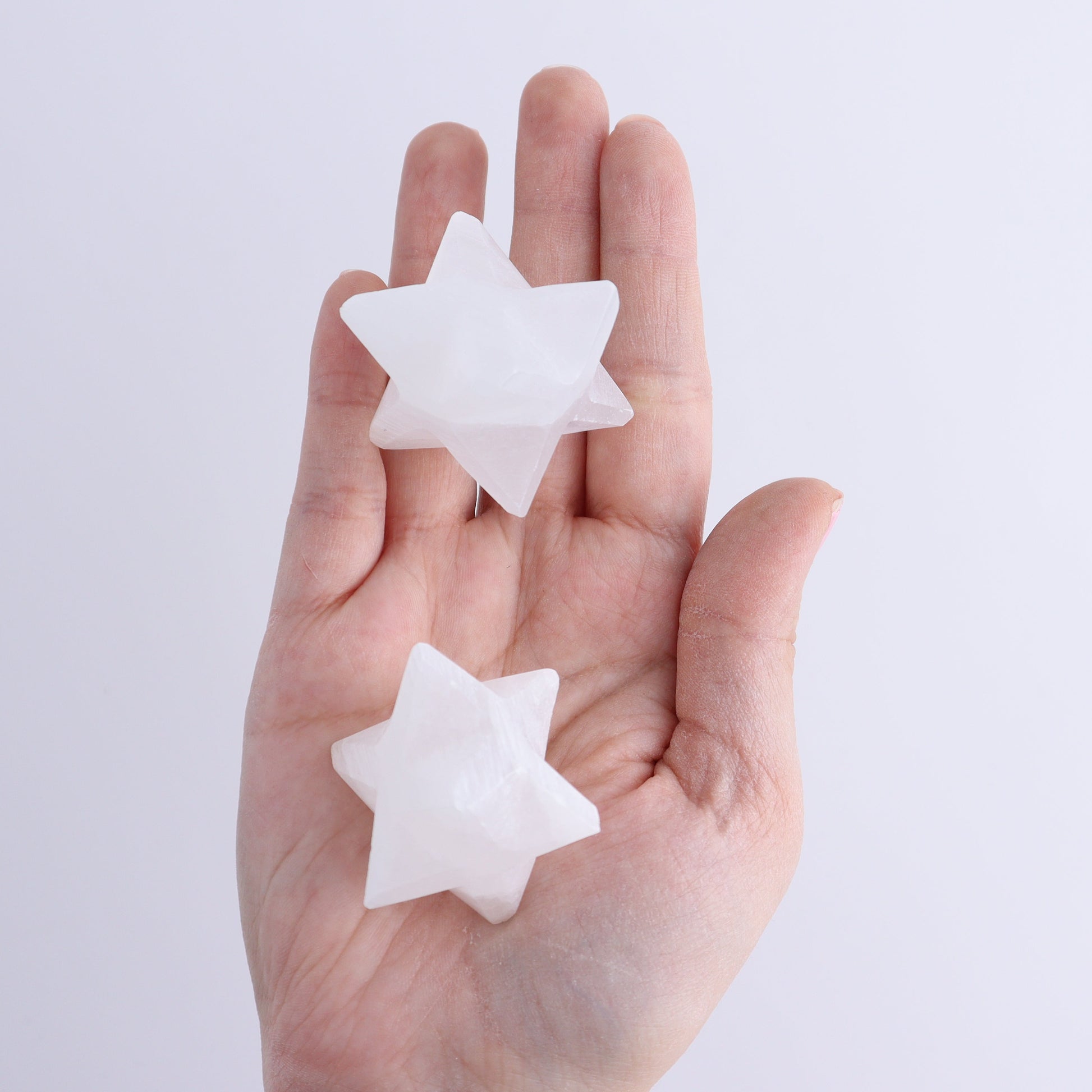 One Selenite (Satin Spar) Star - Expert Wholesale and Supplier of Wholesale Crystals & Bulk Gemstones, ["close_30","Mixed Carvings","Morocco","Selenite","stars"]