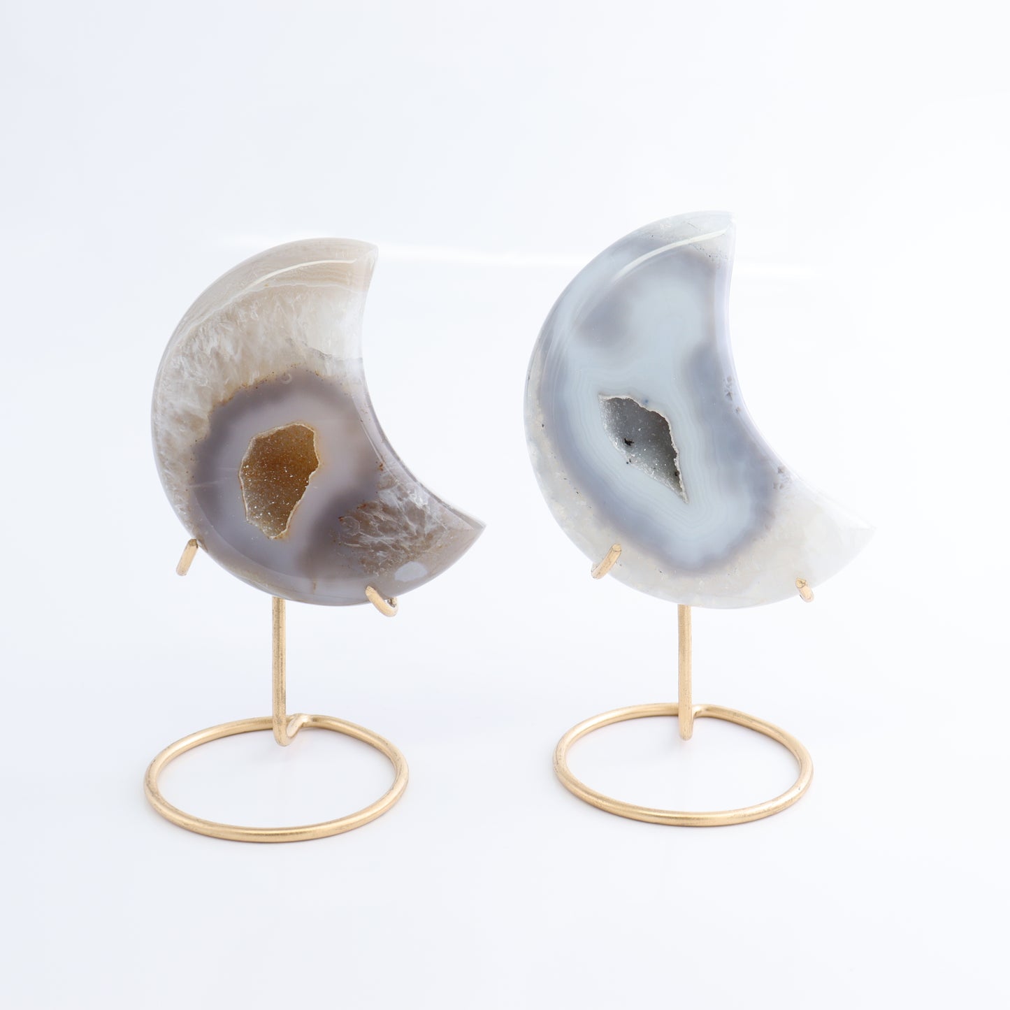 Agate Moons with Stand Set of 5 - Expert Wholesale and Supplier of Wholesale Crystals & Bulk Gemstones, ["Agate","Brazil","moons"]