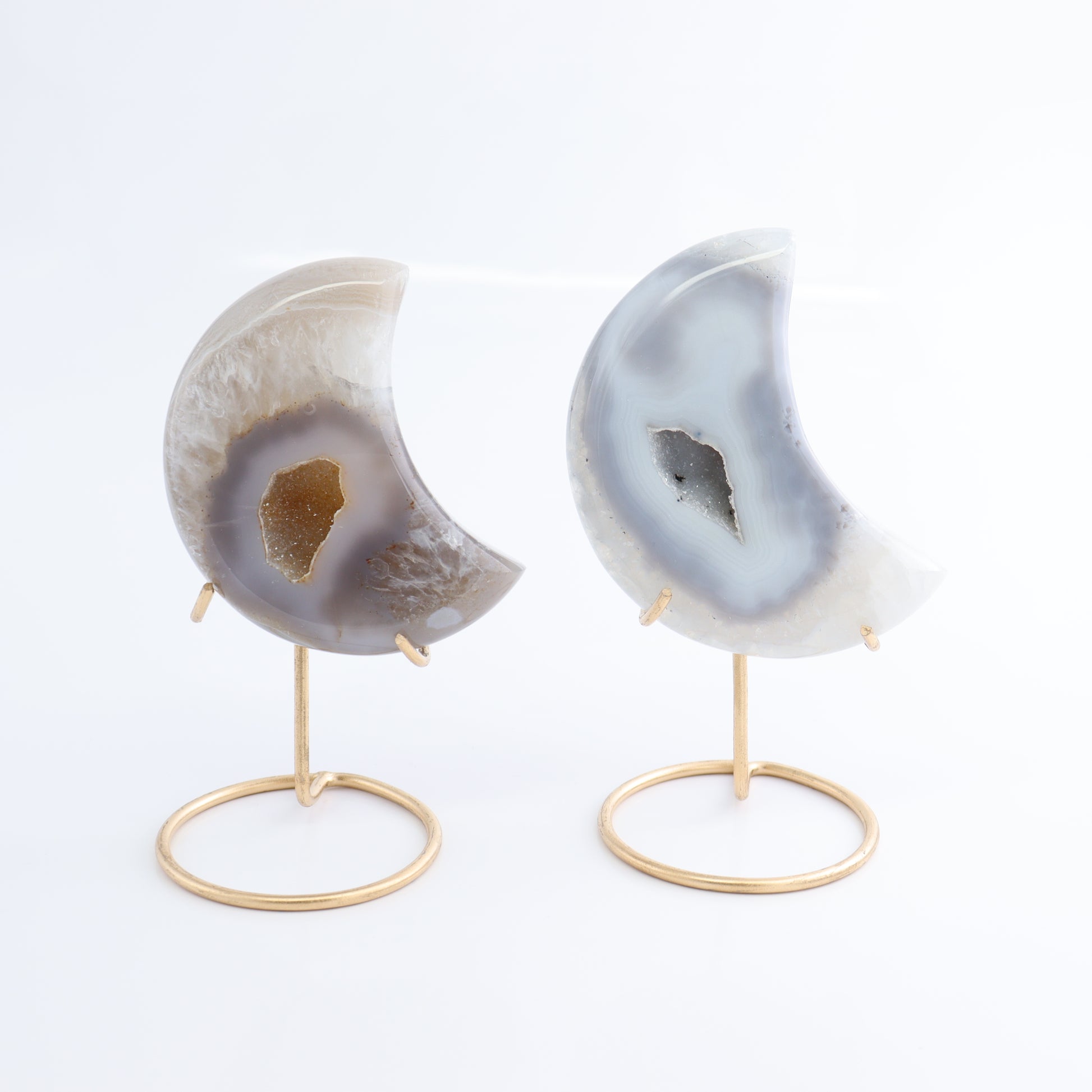 Agate Moons with Stand Set of 5 - Expert Wholesale and Supplier of Wholesale Crystals & Bulk Gemstones, ["Agate","Brazil","moons"]