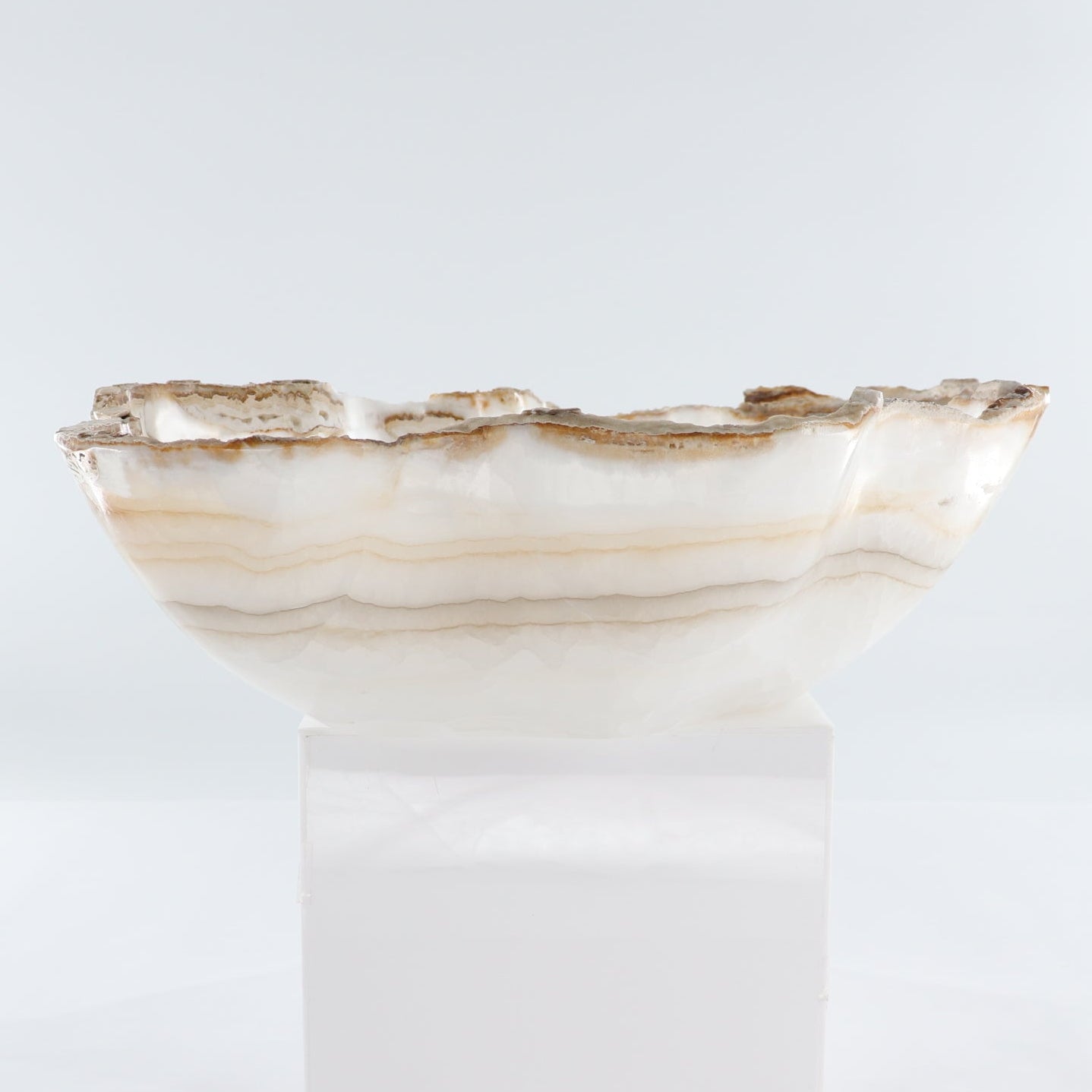 Mexican Onyx/Calcite Bowl (L) 19" x (W) 13" x (H) 5"