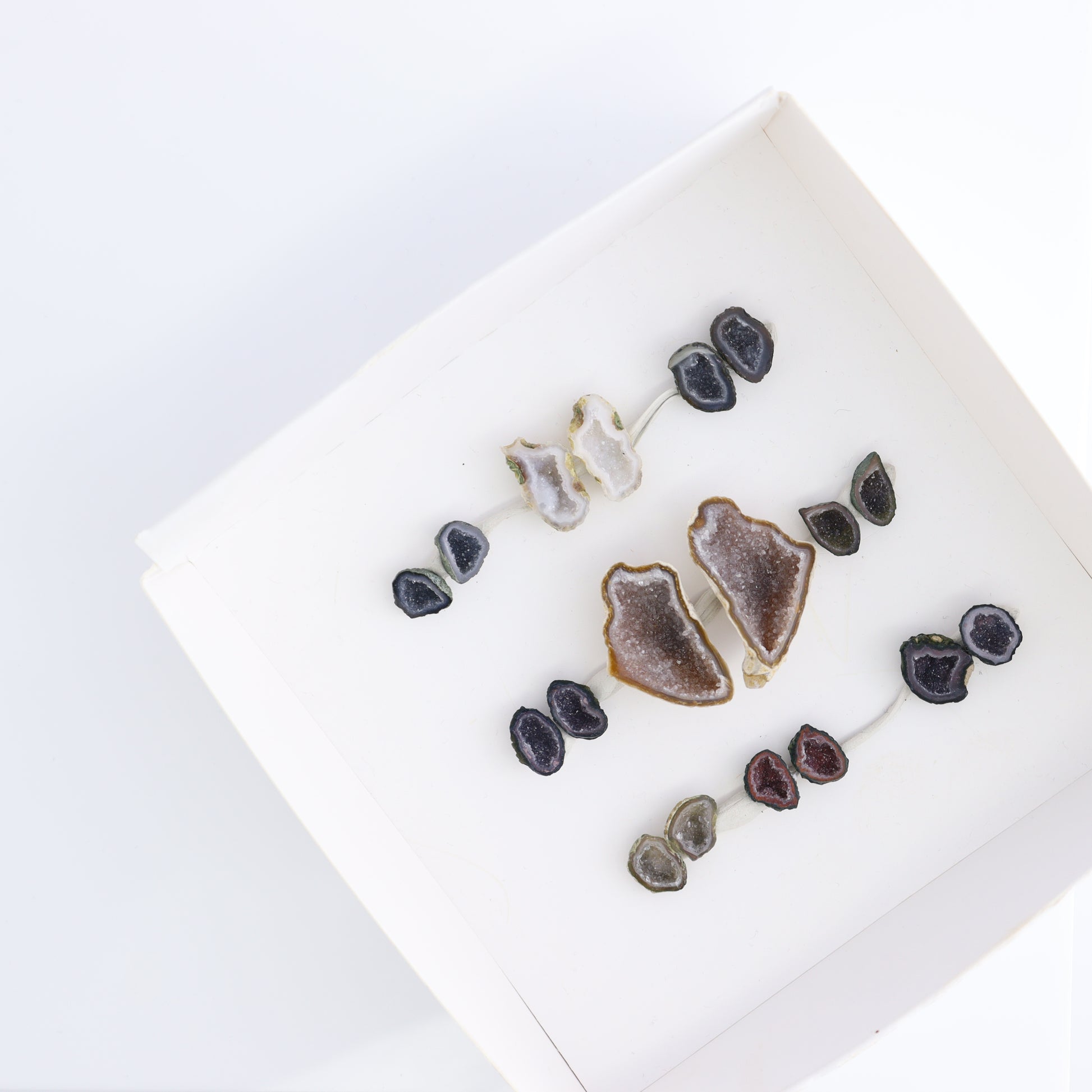 Tabasco Geodes 9 Pairs - Expert Wholesale and Supplier of Wholesale Crystals & Bulk Gemstones, ["Geodes","Tabasco Geode"]