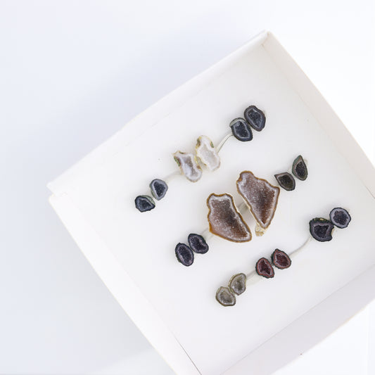 Tabasco Geodes 9 Pairs - Expert Wholesale and Supplier of Wholesale Crystals & Bulk Gemstones, ["Geodes","Tabasco Geode"]