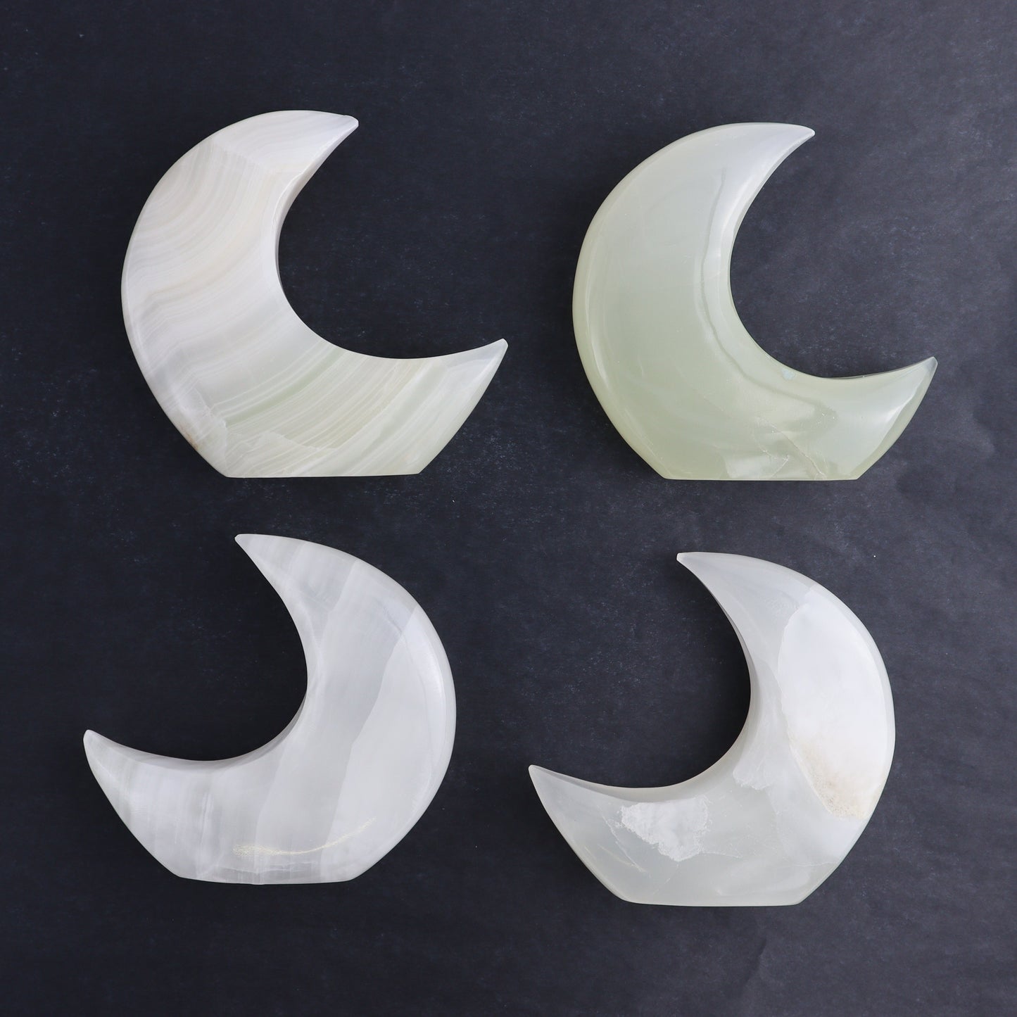 One Standing Moon Mexican Onyx/Calcite White - Expert Wholesale and Supplier of Wholesale Crystals & Bulk Gemstones, ["Calcite","Catalog Onyx","Mexico","moons","onyx"]