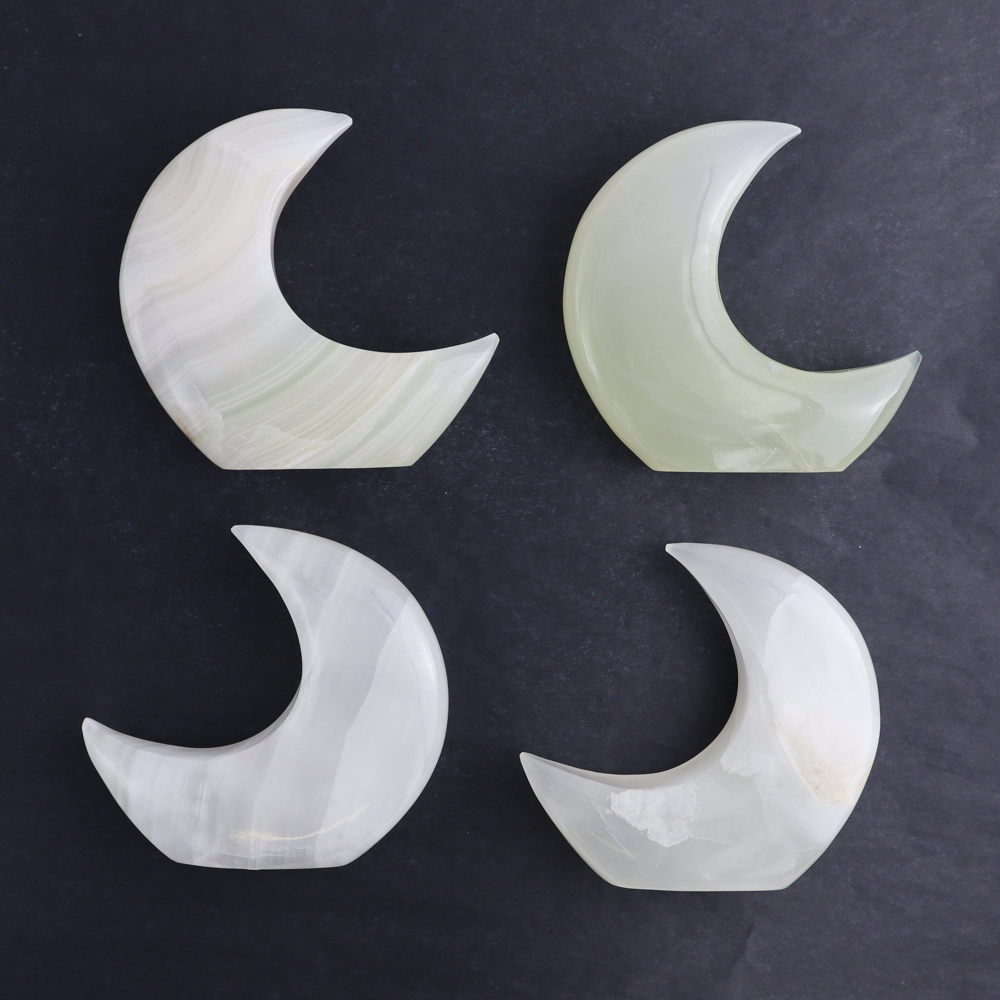 One Standing Moon Mexican Onyx/Calcite White - Expert Wholesale and Supplier of Wholesale Crystals & Bulk Gemstones, ["Calcite","Catalog Onyx","Mexico","moons","onyx"]