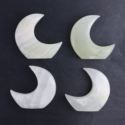 One Standing Moon Mexican Onyx/Calcite White - Expert Wholesale and Supplier of Wholesale Crystals & Bulk Gemstones, ["Calcite","Catalog Onyx","Mexico","moons","onyx"]
