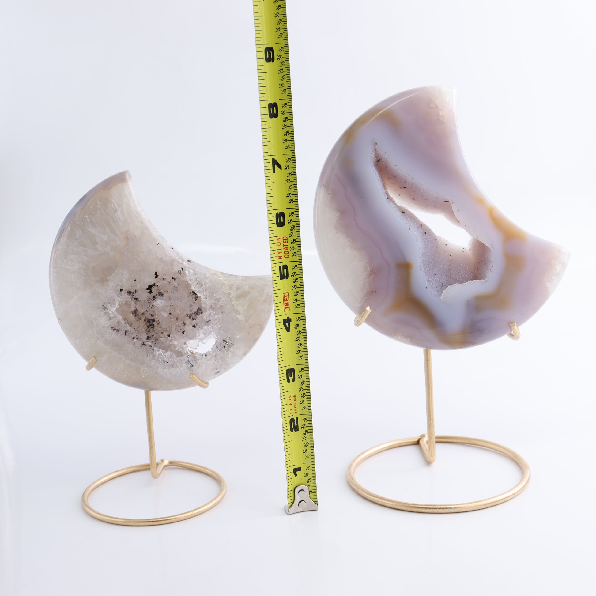 Agate Moons with Stand Set of 2 - Expert Wholesale and Supplier of Wholesale Crystals & Bulk Gemstones, ["Agate","Brazil","moons"]