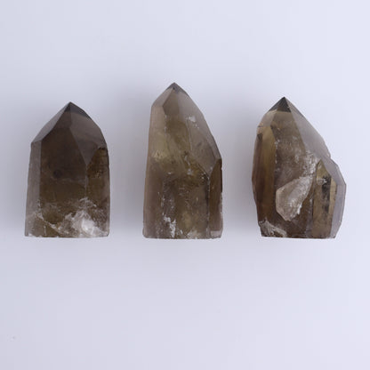 Smoky Quartz Polished Tops Set of 35 - Expert Wholesale and Supplier of Wholesale Crystals & Bulk Gemstones, ["Brazil","close_70","Points","Quartz","Smoky Quartz"]