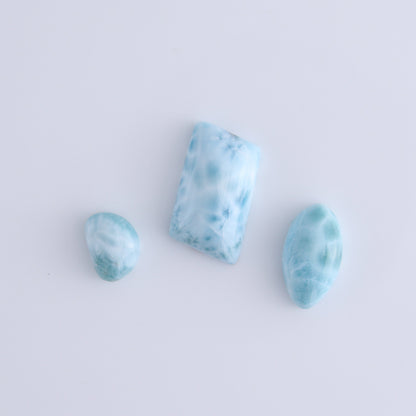 Larmiar Moons and Freeforms Set of 6 - Expert Wholesale and Supplier of Wholesale Crystals & Bulk Gemstones, ["Freeforms","Larimar","moons"]