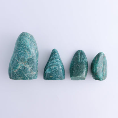 Amazonite Freeforms Set of 4 - Expert Wholesale and Supplier of Wholesale Crystals & Bulk Gemstones, ["Amazonite","Freeform","Freeforms","Madagascar"]