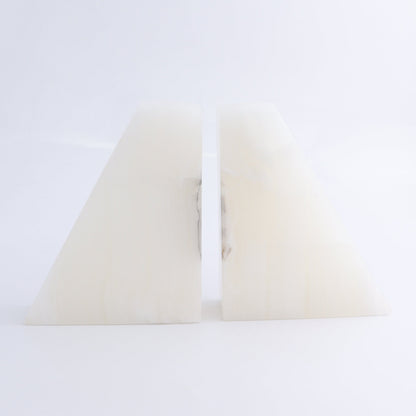 One Pair of Mexican Onyx/Calcite White Polished Bookends - Expert Wholesale and Supplier of Wholesale Crystals & Bulk Gemstones, ["Bookends","Calcite","Catalog Onyx","Mexico","onyx"]