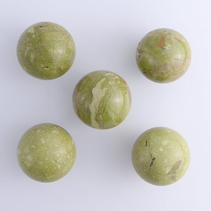 Green Opal Spheres Set of 5 - Expert Wholesale and Supplier of Wholesale Crystals & Bulk Gemstones, ["green opal","Spheres"]