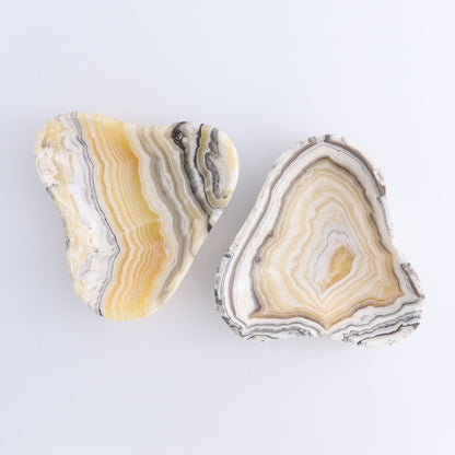 One Mexican Onyx/Calcite Yellow Zebra Triangular Bowl - Expert Wholesale and Supplier of Wholesale Crystals & Bulk Gemstones, ["Calcite","Catalog Onyx","Decorative Dish","Mexico","onyx"]
