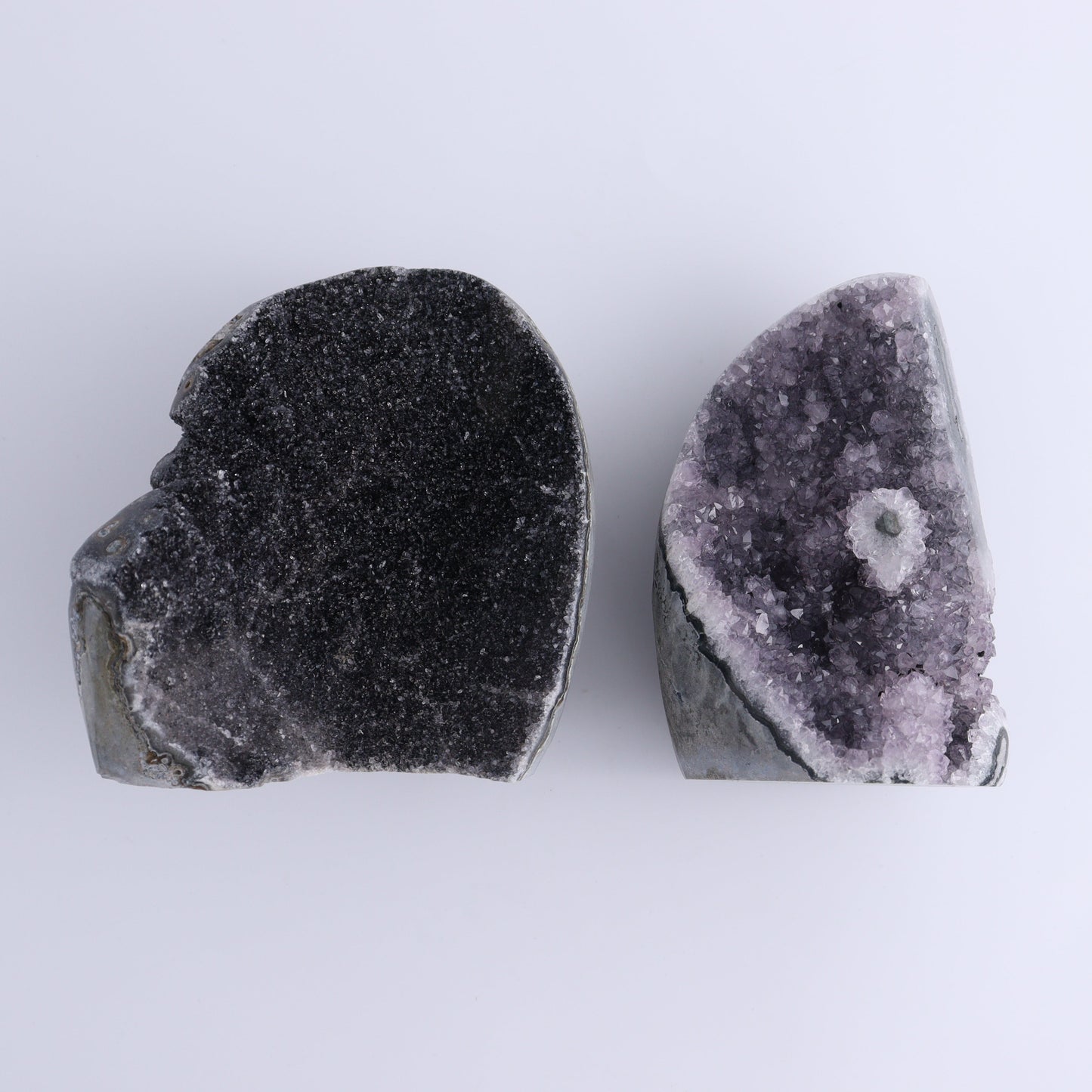 Uruguay Amethyst Cut Base Set of 2 - Expert Wholesale and Supplier of Wholesale Crystals & Bulk Gemstones, ["Amethyst","Cut Base","Uruguay"]