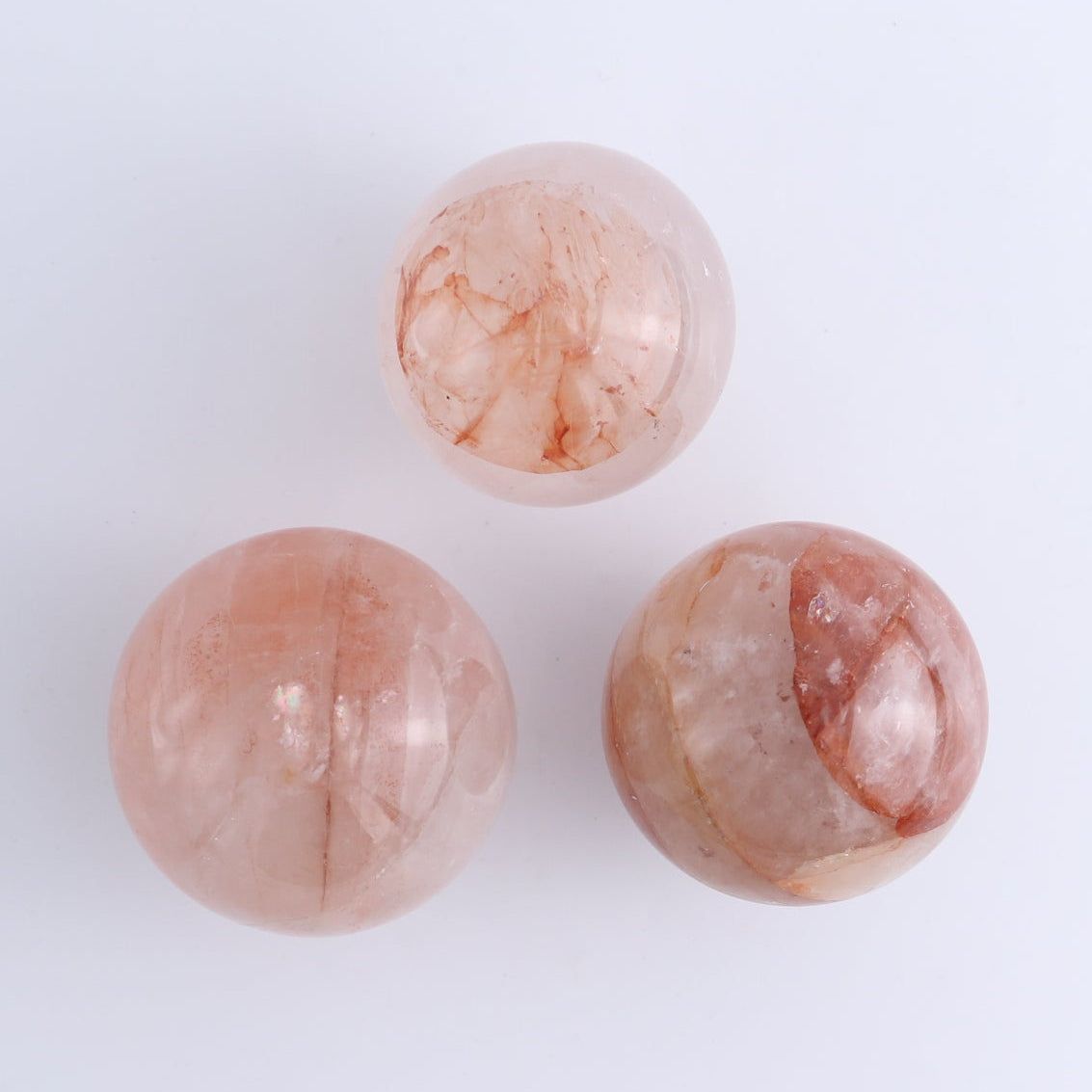 Fire Quartz Spheres Set of 5