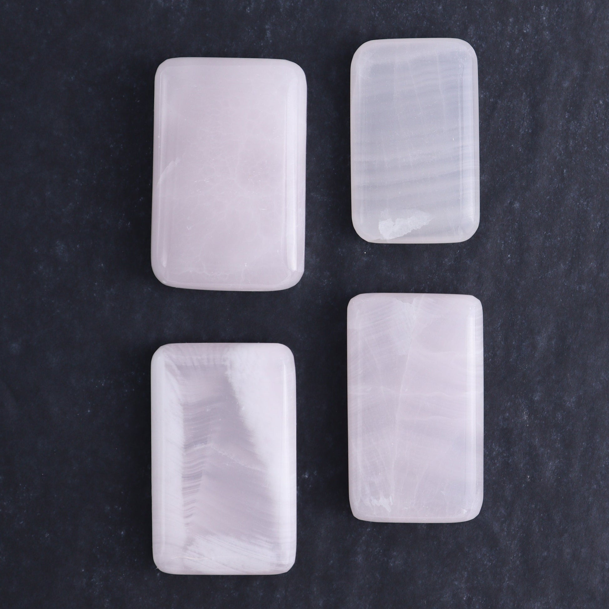 Pink Mangano Calcite Rectangles Set of 8 - Expert Wholesale and Supplier of Wholesale Crystals & Bulk Gemstones, ["Calcite","Madagascar","Pink Calcite","Rectangle"]