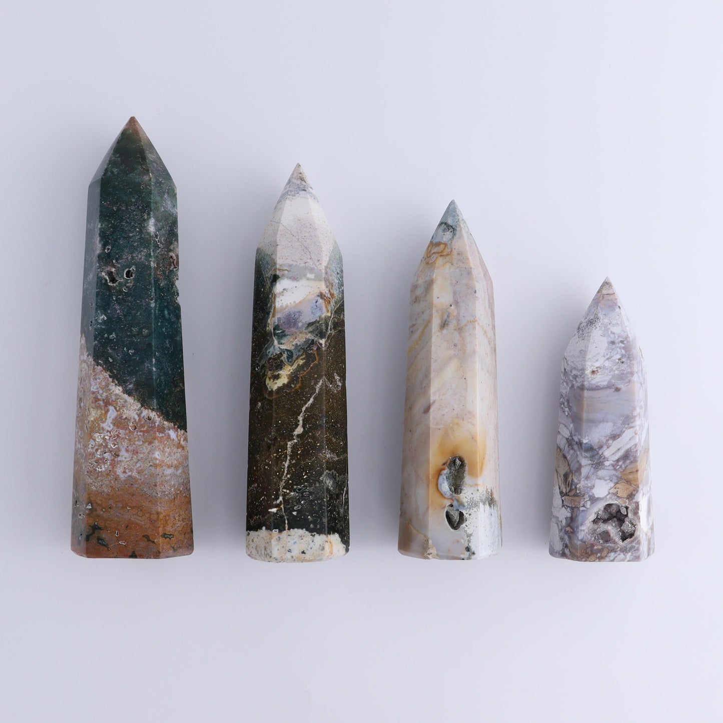 Ocean Jasper Towers Set of 4 - Expert Wholesale and Supplier of Wholesale Crystals & Bulk Gemstones, ["Freeforms","jasper","Ocean Jasper"]