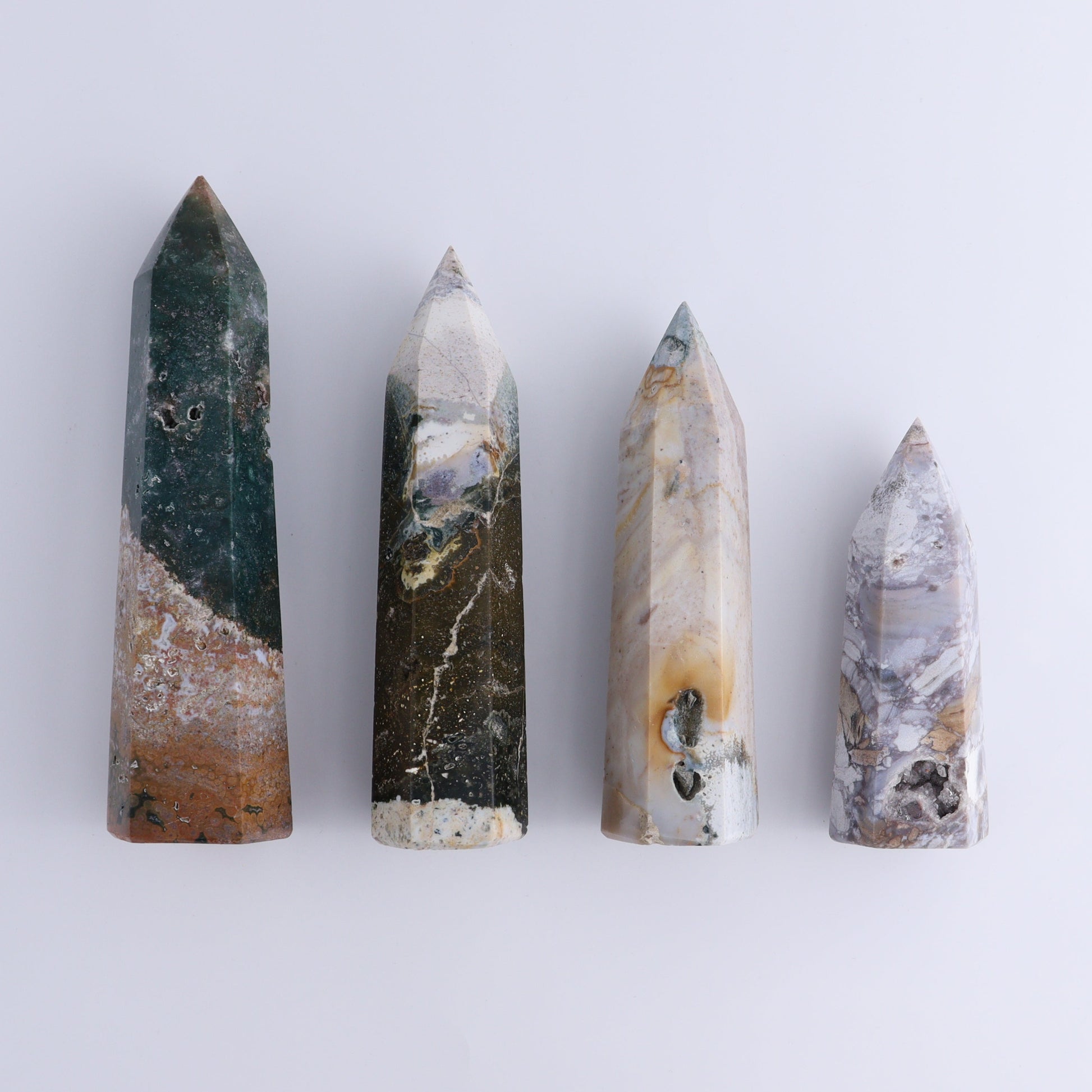 Ocean Jasper Towers Set of 4 - Expert Wholesale and Supplier of Wholesale Crystals & Bulk Gemstones, ["Freeforms","jasper","Ocean Jasper"]
