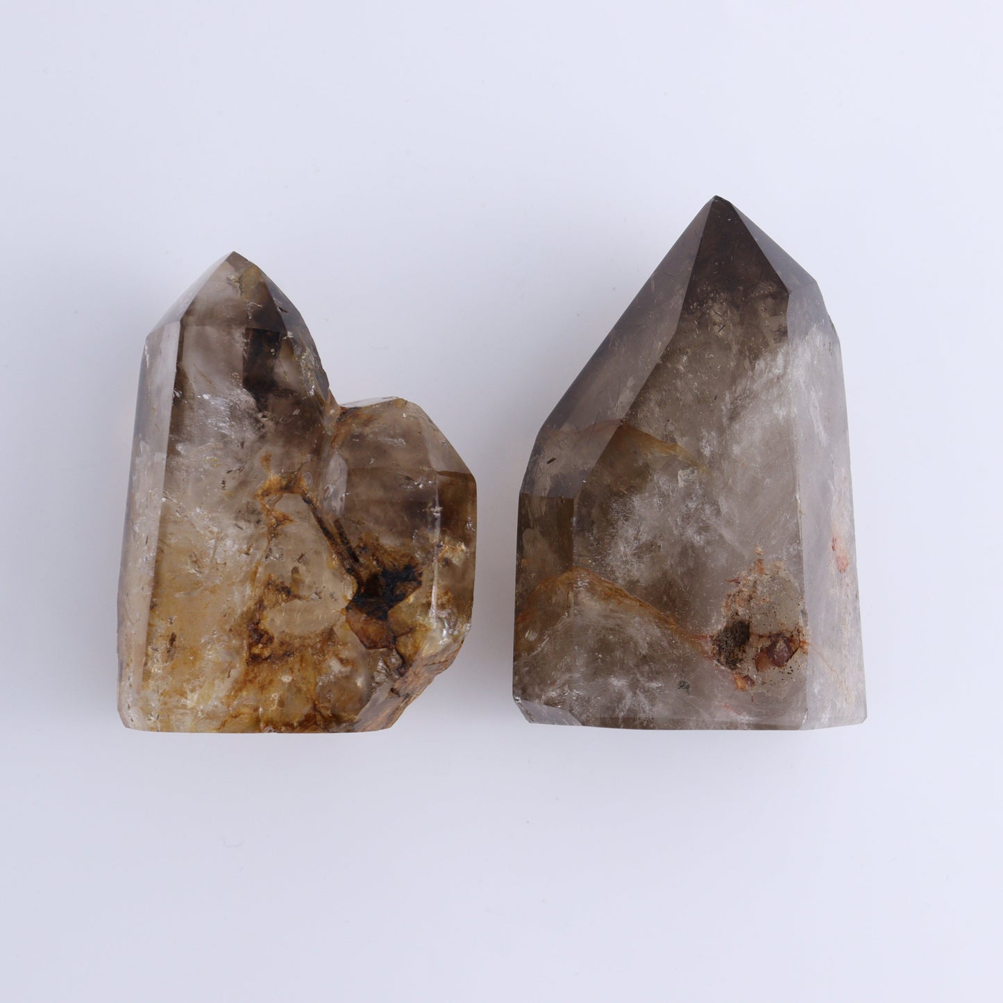 Smoky Quartz Towers Set of 2 - Expert Wholesale and Supplier of Wholesale Crystals & Bulk Gemstones, ["Quartz","Smoky Quartz","Towers"]